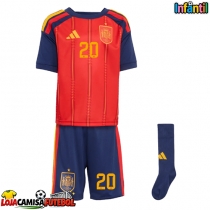 Camisa de Futebol Espanha Pedri Gonzalez #20 Equipamento Principal Infantil Mundo 2026 Manga Curta (+ Calças curtas)